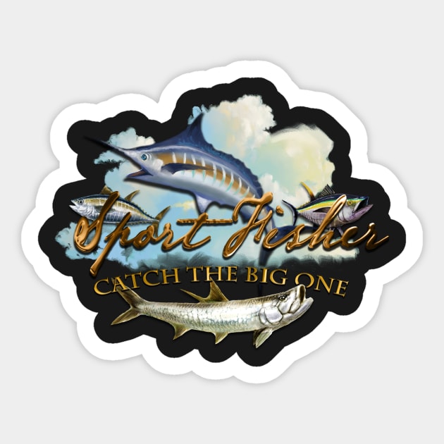 Catch The Big One Sticker by PeggyNovak